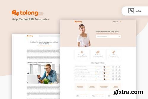 Tolong - Help Desk/Knowledge Base PSD Template v1