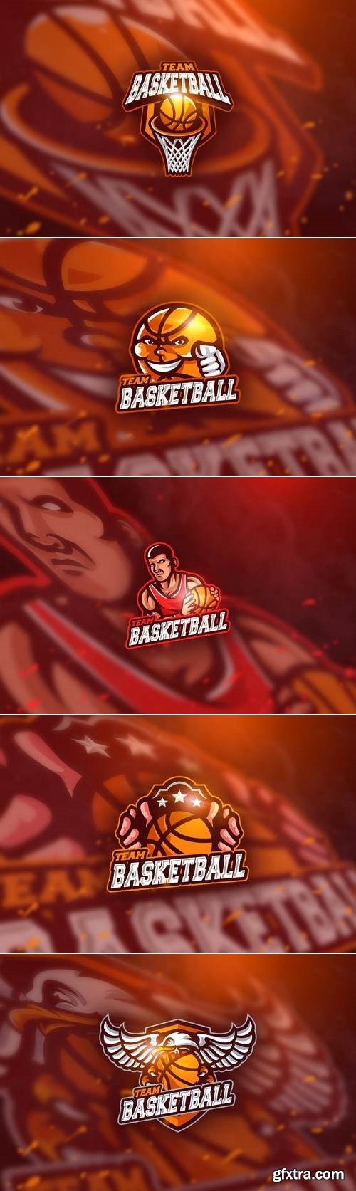 Basketball falcon - Mascot & Esport Logo Bundle