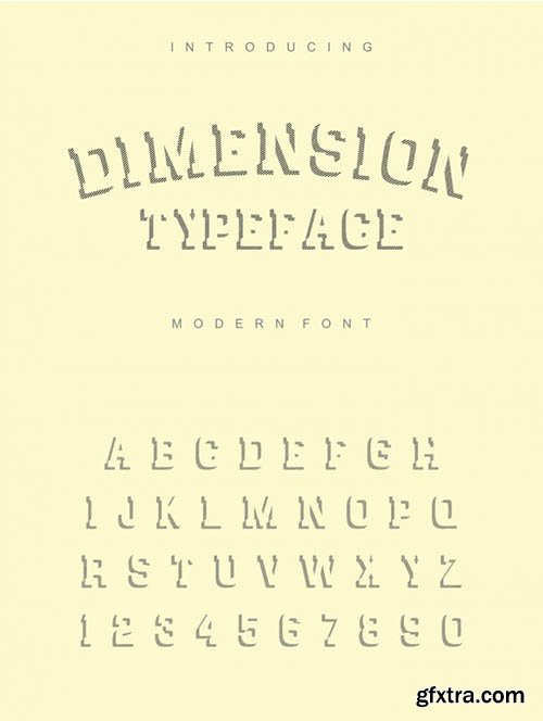Dimension - striped font