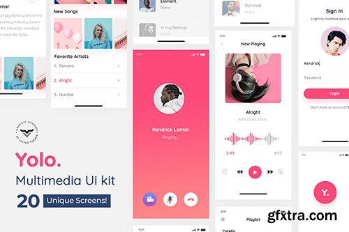 Yolo Multimedia Mobile App UI Kit