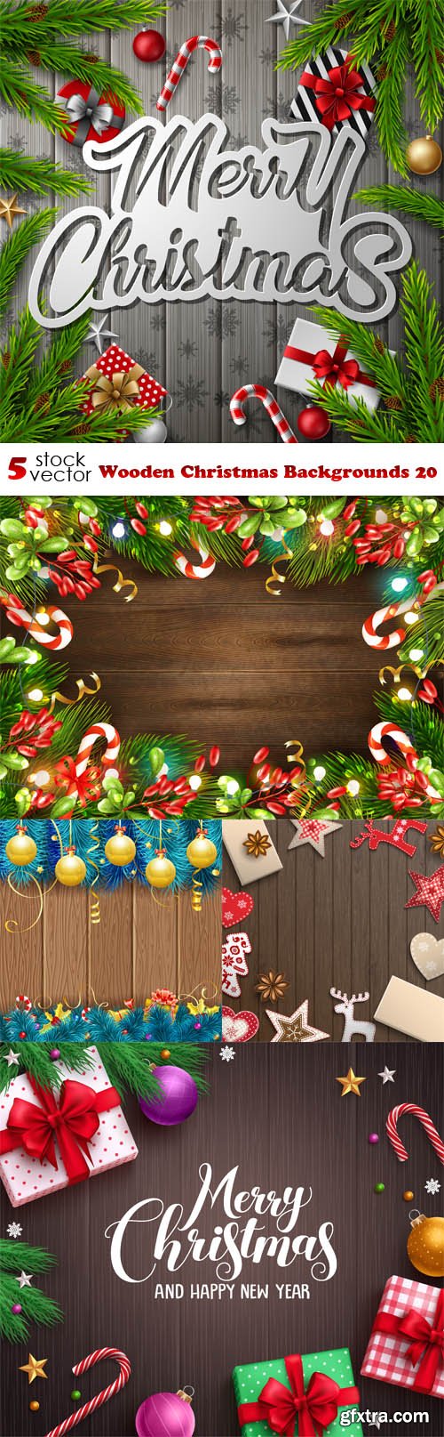 Vectors - Wooden Christmas Backgrounds 20