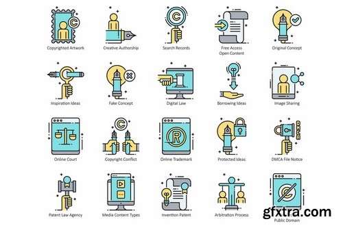 59 Intellectual Property Law Icons