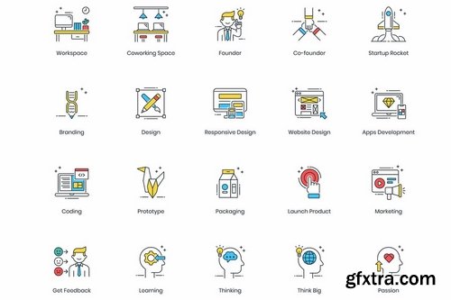 90 Modern Startup Icons