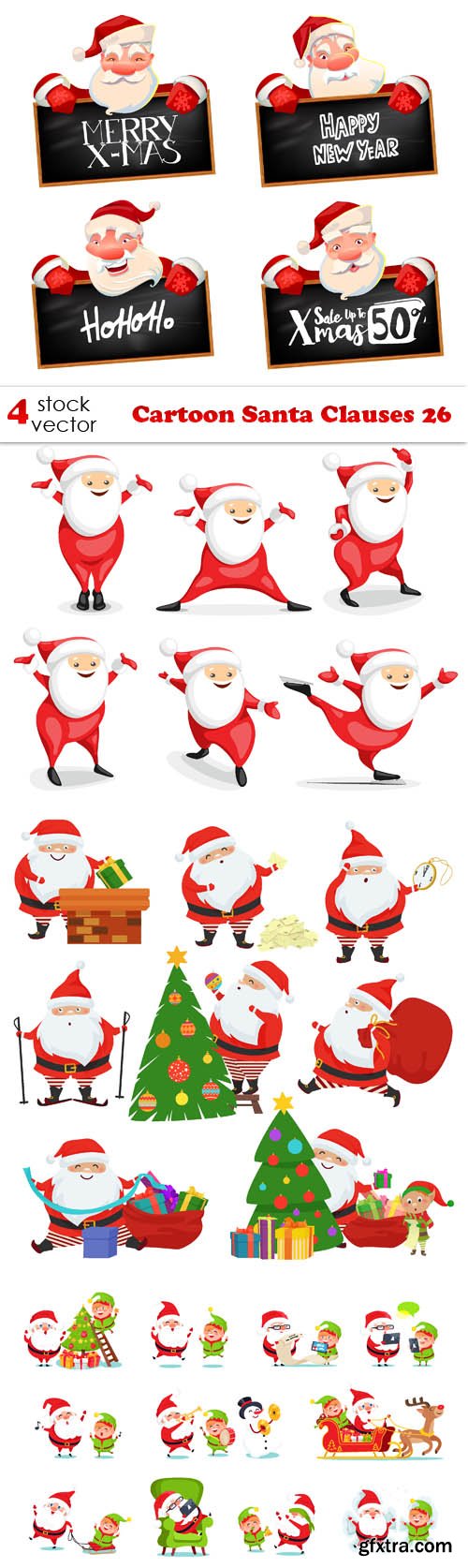 Vectors - Cartoon Santa Clauses 26