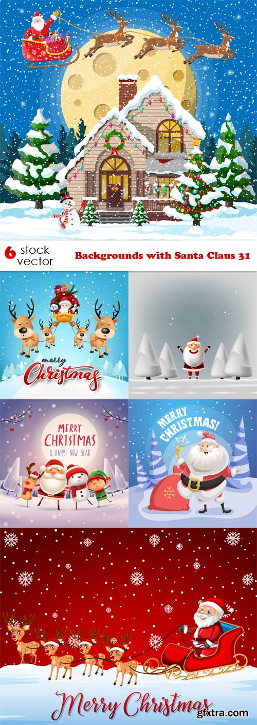 Vectors - Backgrounds with Santa Claus 31