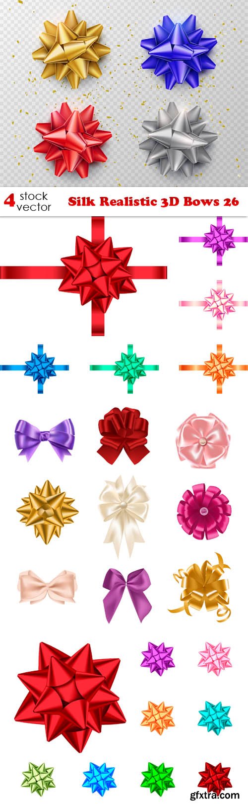 Vectors - Silk Realistic 3D Bows 26