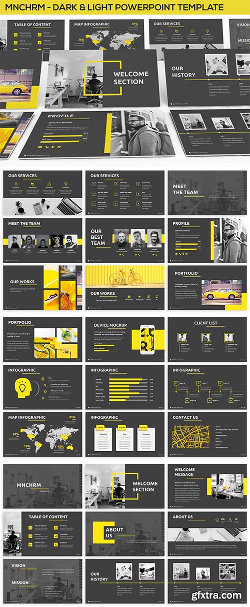 Mnchrm - Dark & Light Powerpoint Template