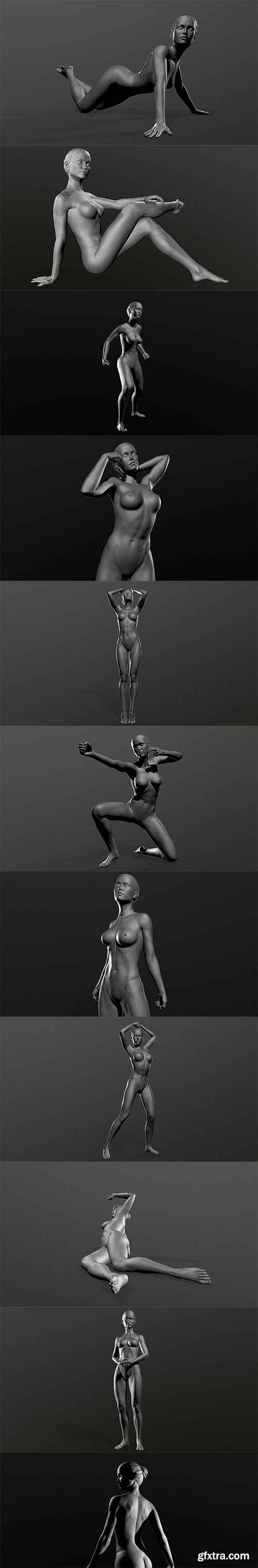 Cubebrush - Girl in Pose 1-12