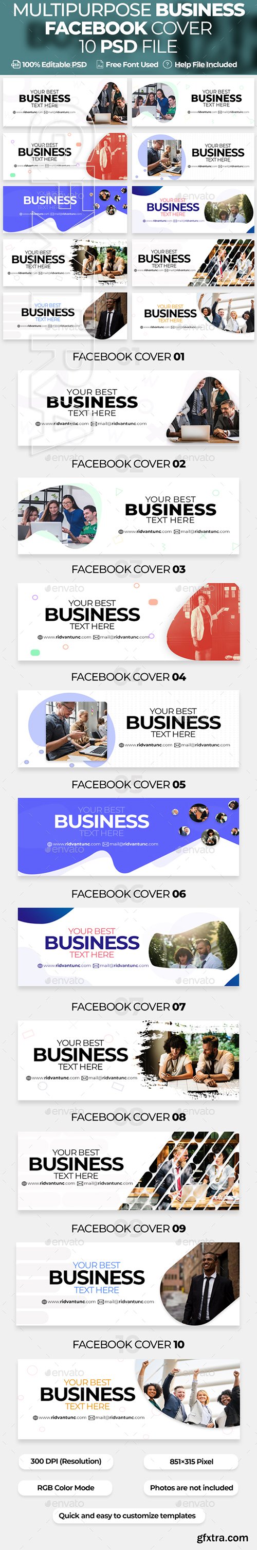 GraphicRiver - Multipurpose Business 10 Facebook Cover 22805649