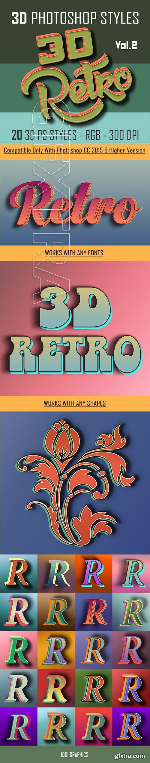 GraphicRiver - 20 3D Retro Photoshop Styles asl Vol.2 22813719