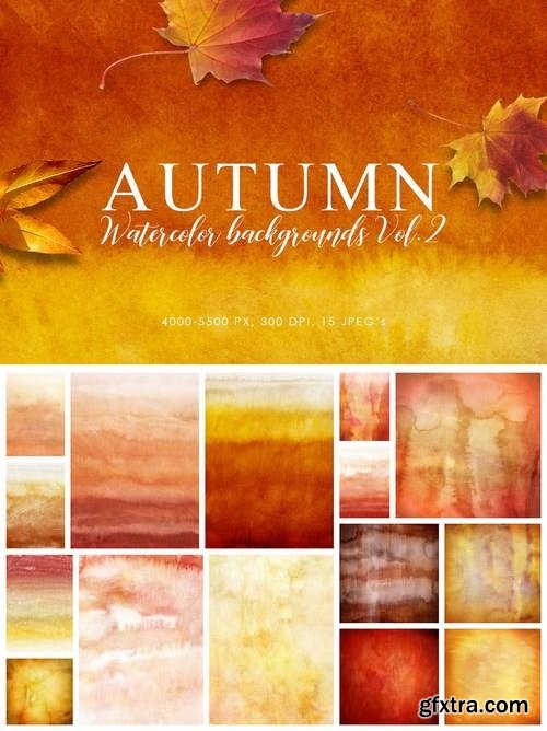 Autumn Watercolor Backgrounds Volume 2