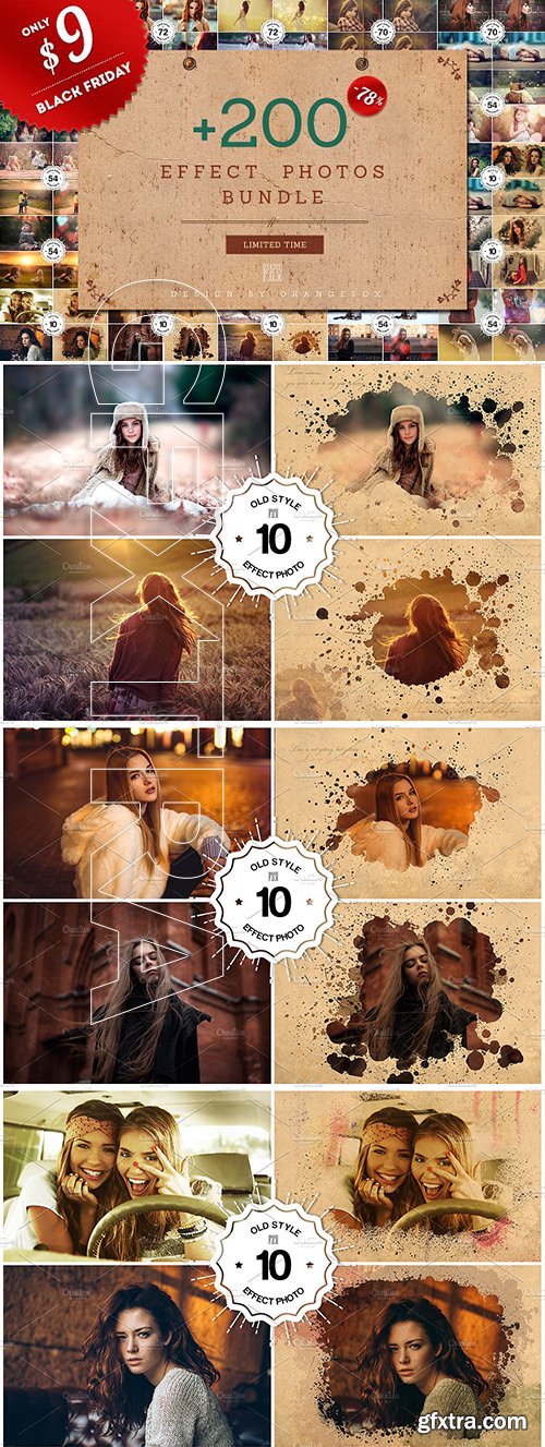 CreativeMarket - + 200 Effect Photos Bundle 3170736