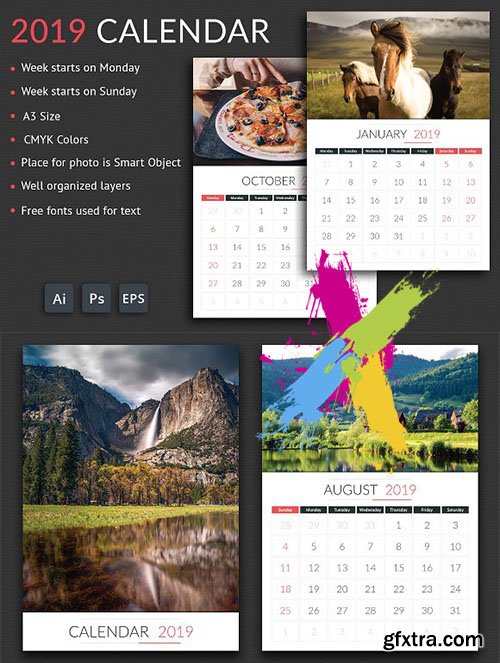 CreativeMarket - 2019 Calendar 3078555