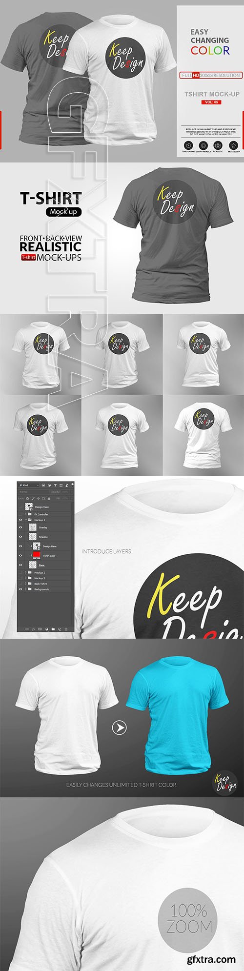 CreativeMarket - Realistic T-shirt Mock-up Vol 5 2793494