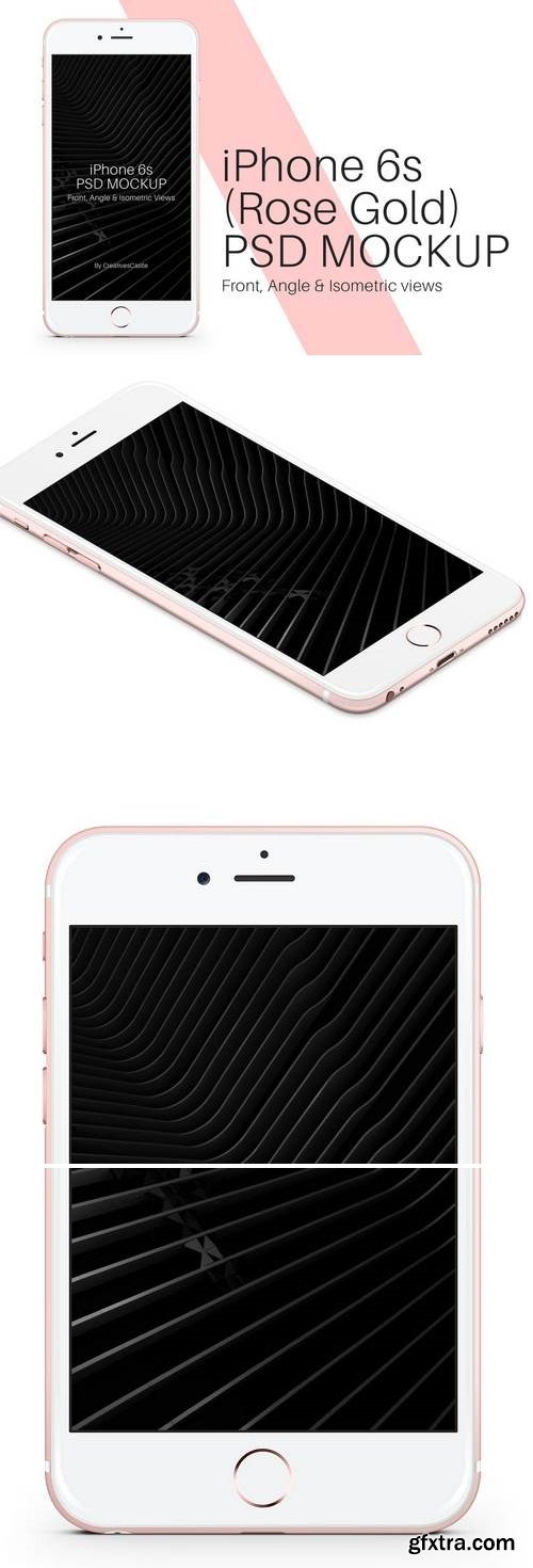 iPhone 6s Rose Gold PSD Mockup