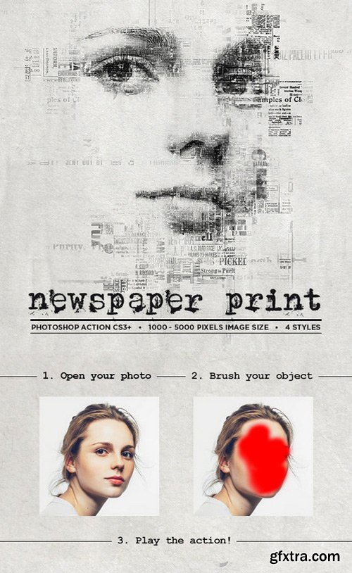 Graphicriver - Newspaper Print Photoshop Action CS3+ 19471439