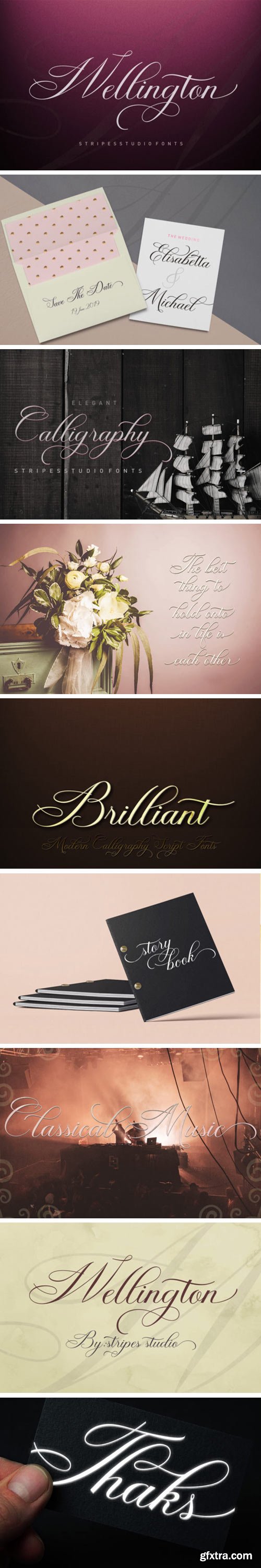 Wellington Script Font