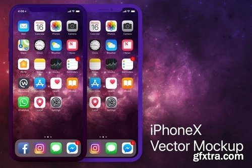 iPhone X Vector Frontal PSD Mockup