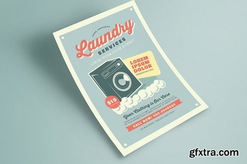 Retro Laundry Services Flyer