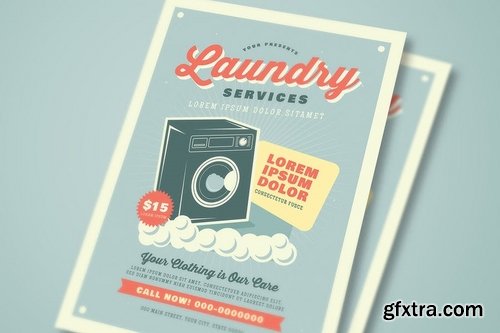 Retro Laundry Services Flyer