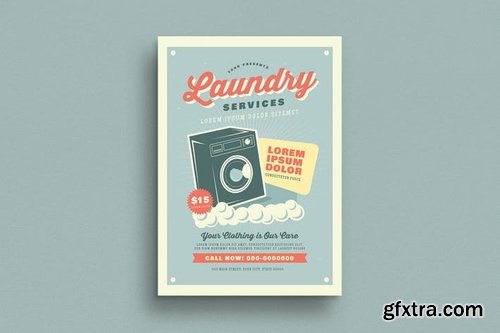 Retro Laundry Services Flyer