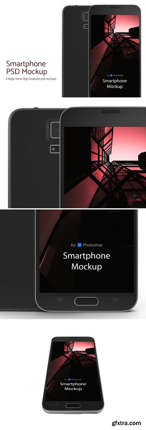 Smartphone PSD Mockup - 6 Angle Views