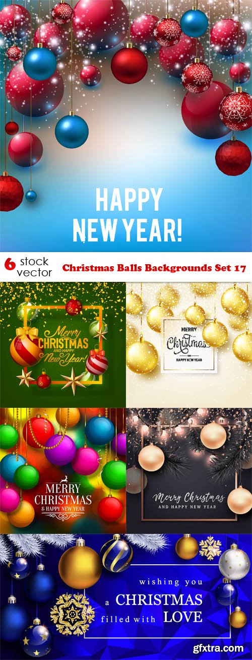 Vectors - Christmas Balls Backgrounds Set 17