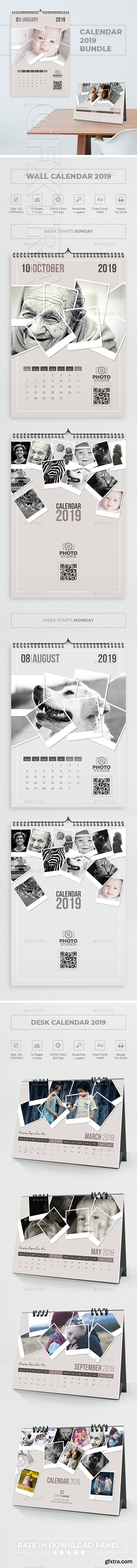 GraphicRiver - Calendar 2019 Polaroid Photo Bundle 4 22842432