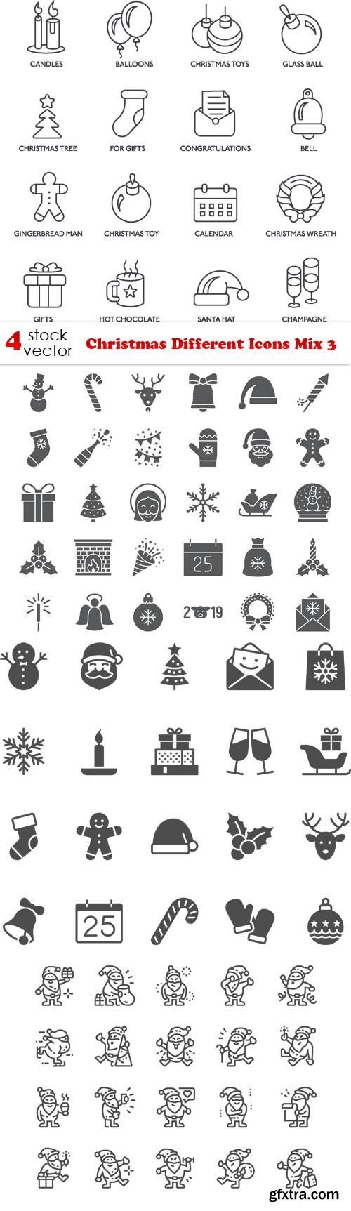 Vectors - Christmas Different Icons Mix 3