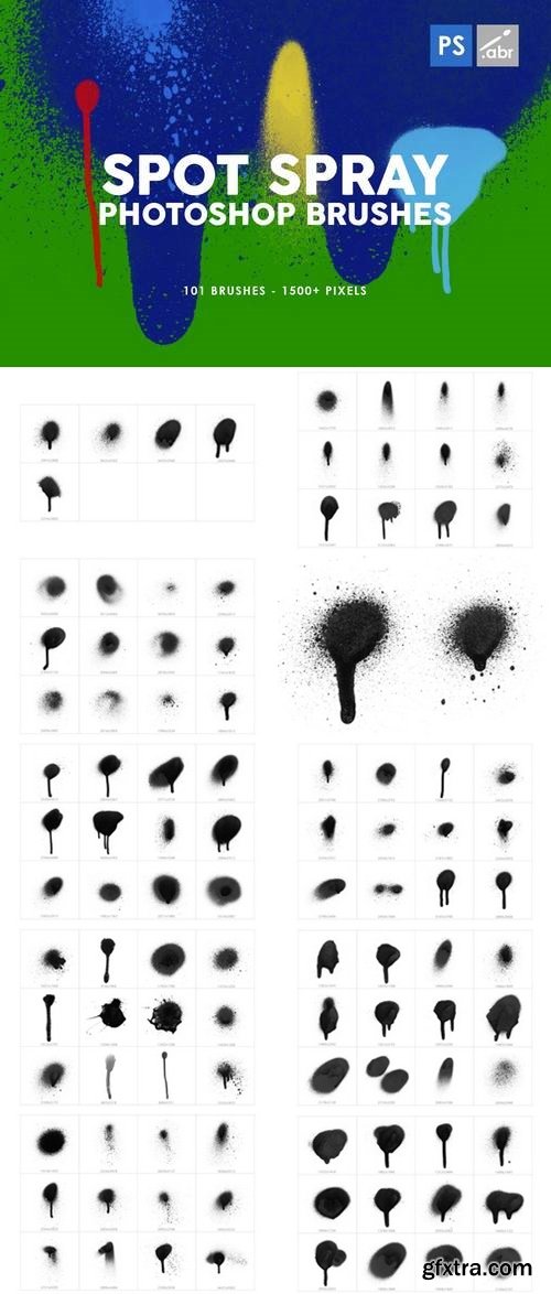 101 Spot&Blob Spray Photoshop Stamp Brushes