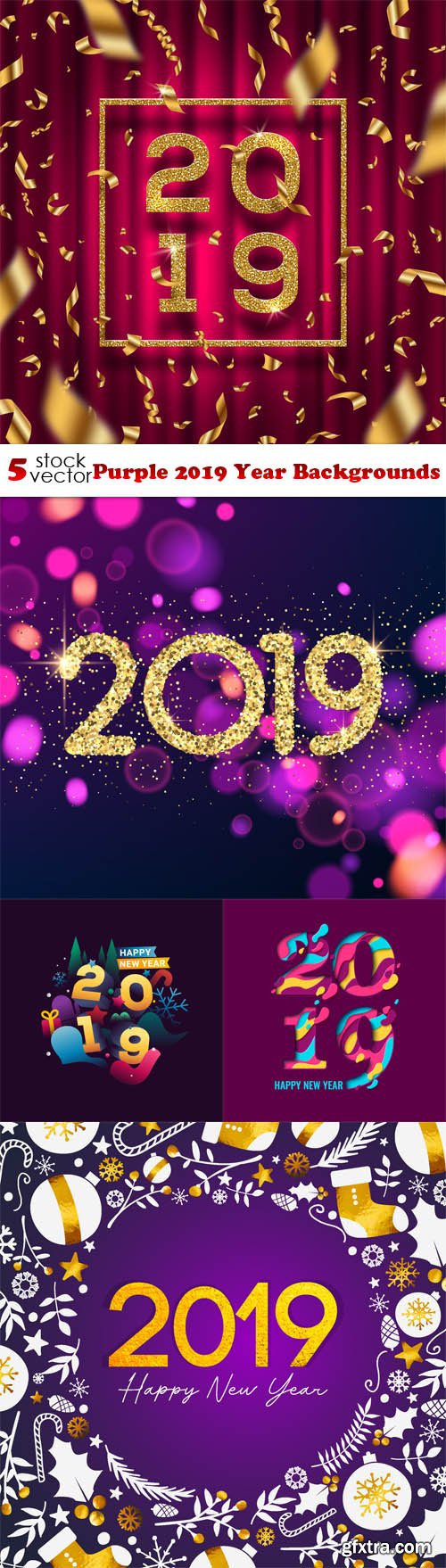 Vectors - Purple 2019 Year Backgrounds