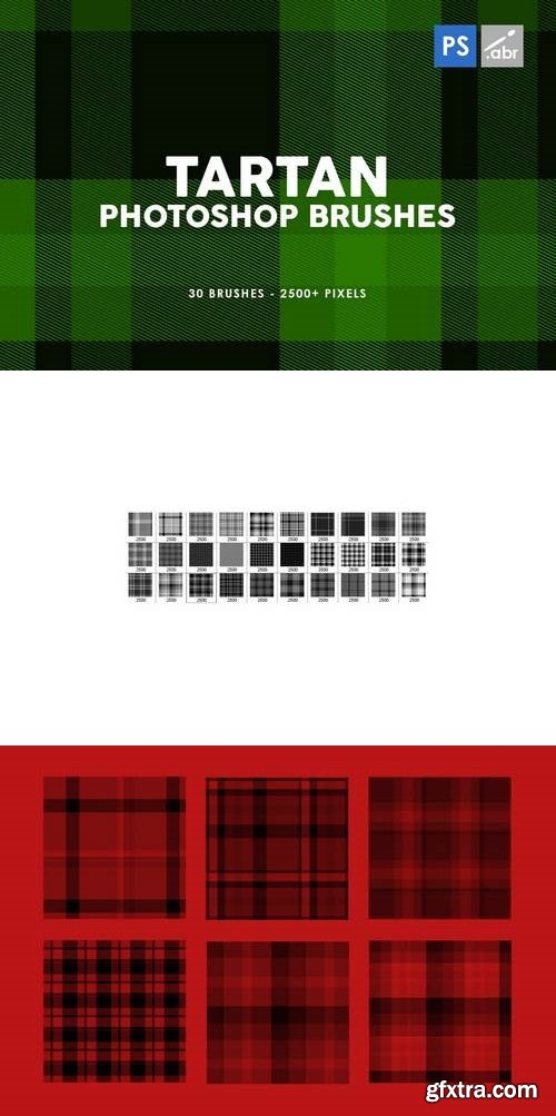 30 Tartan Photoshop Stamp Brushes