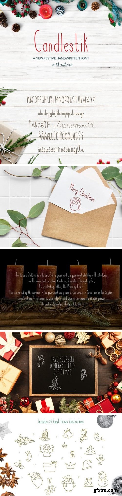 FontBundles - Candlestik Christmas Font & Extras 168943