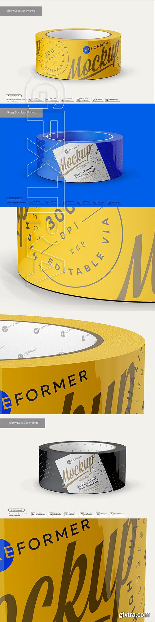 CreativeMarket - Glossy Duct Tape Mockup 3201581