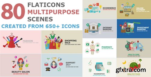 Videohive Flat Icons Multipurpose Scenes 17302999