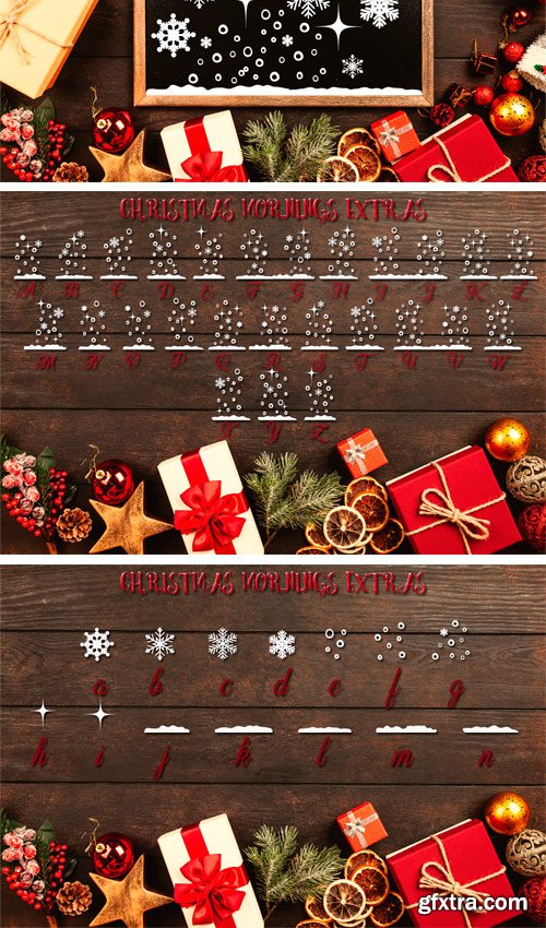 Fontbundles - Christmas Mornings Font with Bonus Extras 156824