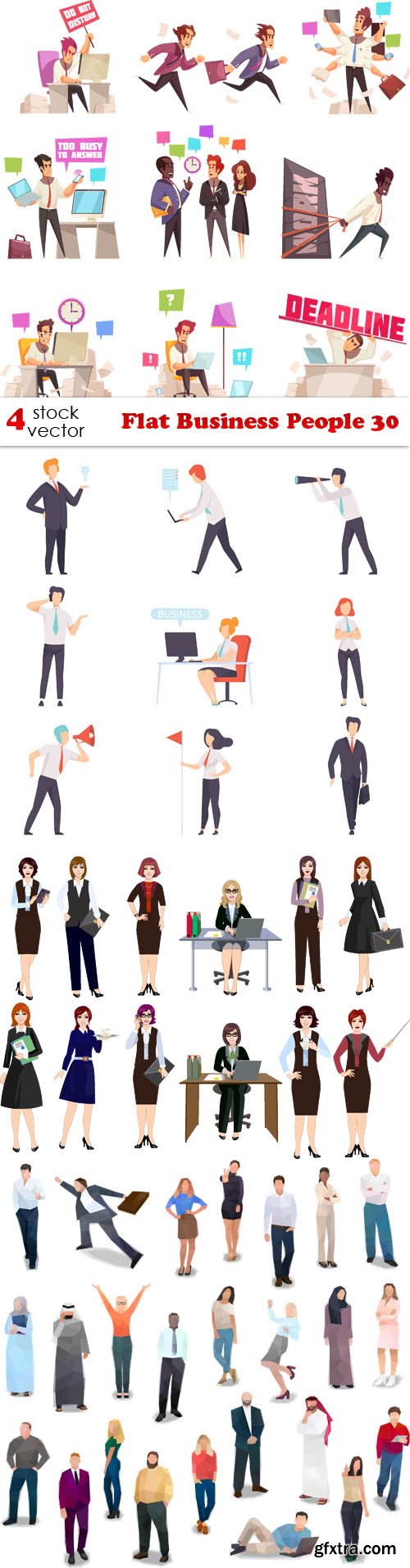 Vectors - Flat Business People 30