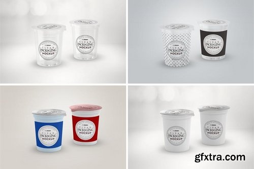 Clear Film Sealed Cup Packaging Mockup