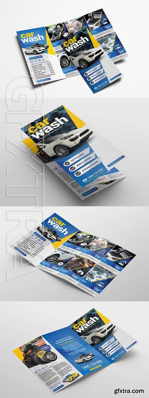 CreativeMarket - Car Wash Trifold Brochure Template 3195553