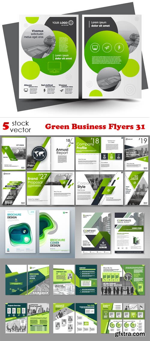 Vectors - Green Business Flyers 31