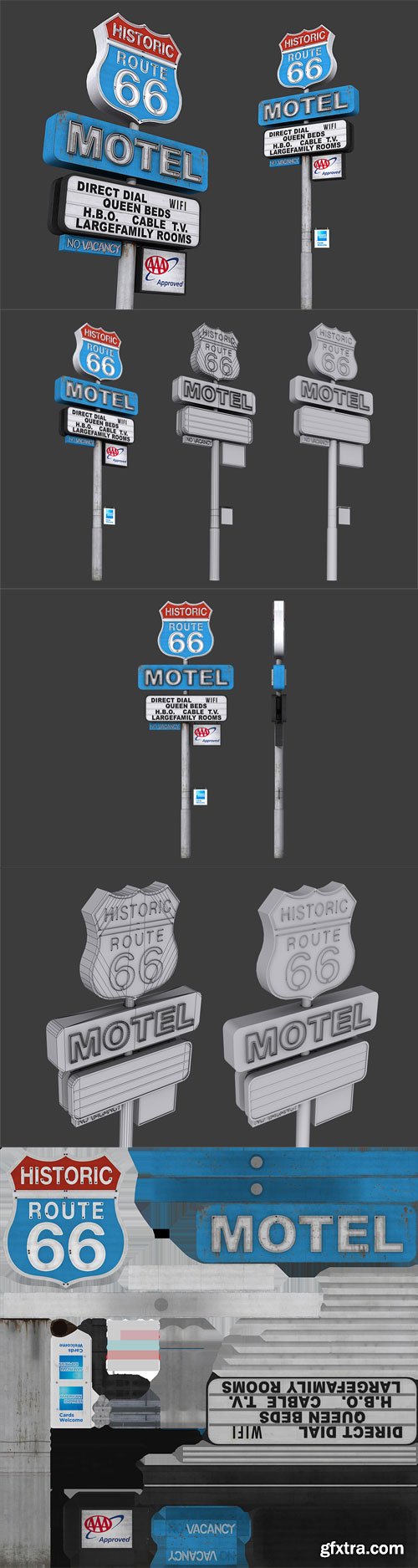 Cubebrush - Historic Route 66 Motel Sign