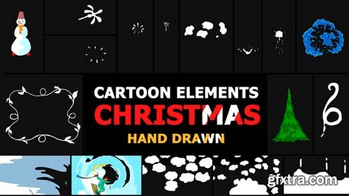 Videohive - Cartoon Christmas Elements And Transitions - 22886539