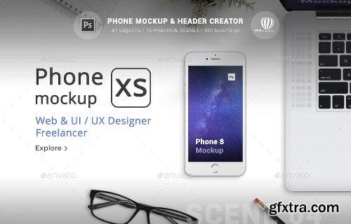 Graphicriver Phone Mockup & Header Creator 22773273