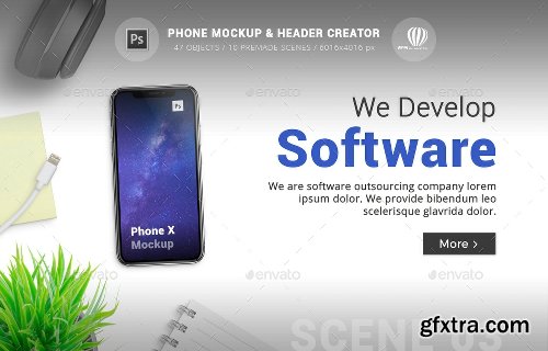 Graphicriver Phone Mockup & Header Creator 22773273