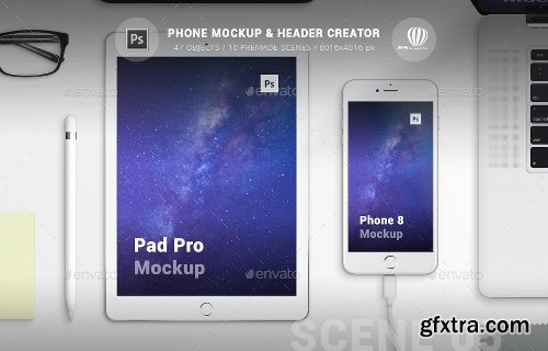 Graphicriver Phone Mockup & Header Creator 22773273