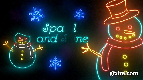 Videohive Neon Light Christmas 22892071