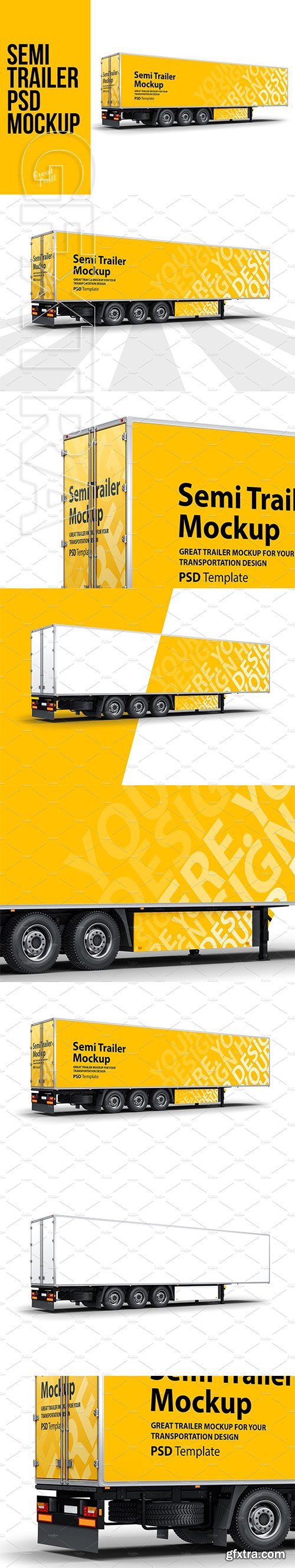 CreativeMarket - Semi Trailer Truck PSD Mockup 3202967