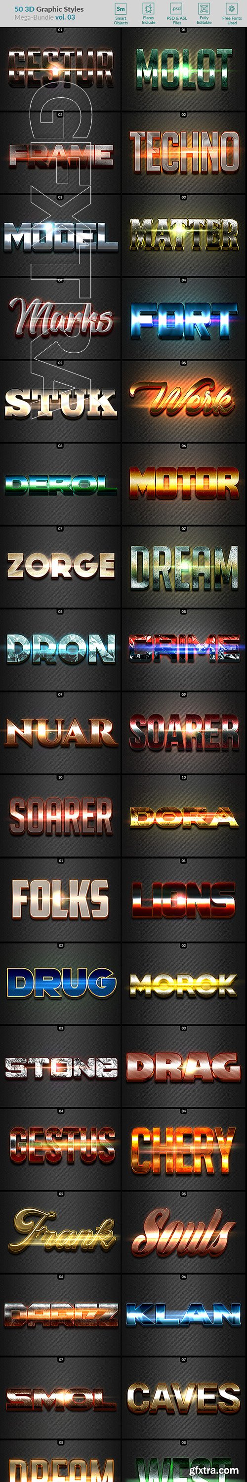 GraphicRiver - 50 3D Text Effects - Bundle Vol 03 22845758