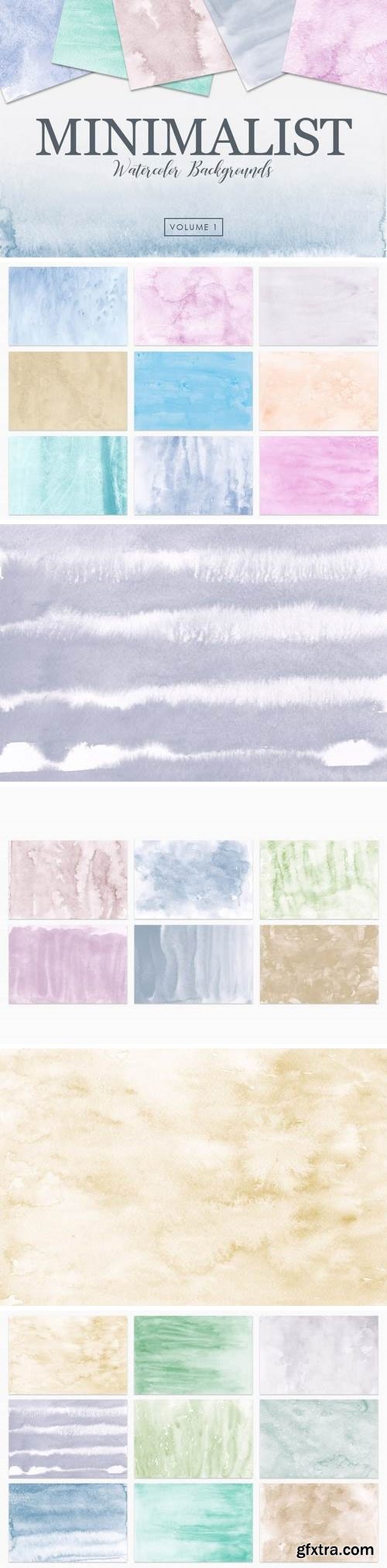 Minimalist Watercolor Backgrounds Vol. 1