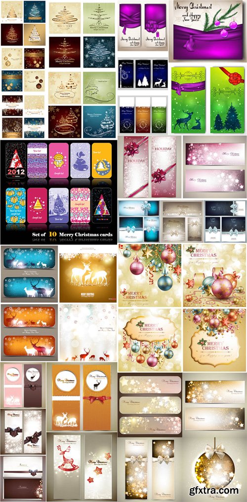 Christmas Cards Vector Collection 1 [Ai/EPS]